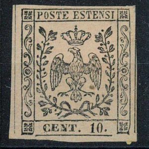 P2968 - ANTICHI STATI MODENA. SASSONE 9 BEN MARGINATO NUOVO TL