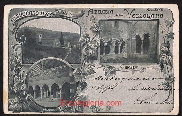 ae0704 - CARTOLINA  D'EPOCA - Asti Provincia - Albugnano  1902