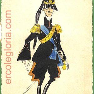 ah1697  CARTOLINA EPOCA dipinta a MANO - Costume Militare BATTERIE A CAVALLO