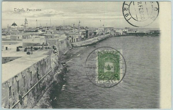68759 -  Ottoman Empire - Postal History: POSTCARD from  LIBYA to SPAIN 1908