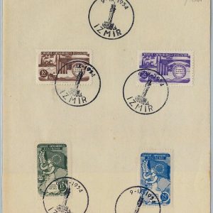 big006 - TURKEY - Justice and Council of Europe - 4 stamps on LARGE PAPER   1954