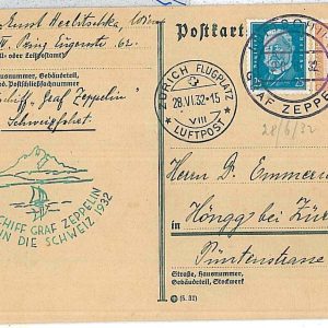 27275 - GERMANY -  POSTAL HISTORY - CARD with various ZEPPELIN POSTMARKS 1932