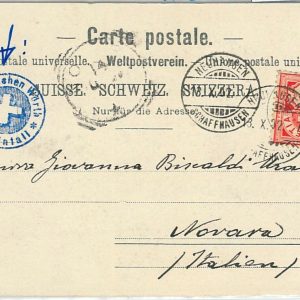 64102 - SWITZERLAND  - POSTAL HISTORY: POSTCARD to ITALY 1902