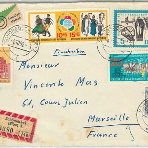 64894  - GERMANY DDR - POSTAL HISTORY: REGISTERED COVER 1962  - TRAINS music