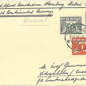 x0342 - NETHERLANDS  - POSTAL HISTORY - 1st FLIGHT COVER British Continental Air