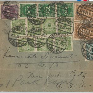 58054 -  GERMANY  Inflation period- POSTAL HISTORY:30 Mill on COVER to USA 19523