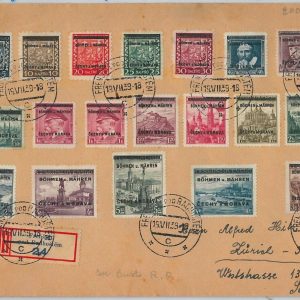 41966 - Czechoslovakia Bohemia & Moravia - POSTAL HISTORY - FULL SET on COVER