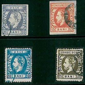 21438  - ROMANIA - STAMPS - Michel 29 I, 29 II, 30 & 79 S - VERY FINE  USED