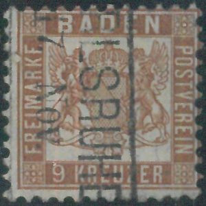 77943h - GERMANY Baden - STAMP: Michel # 20a - USED very nice
