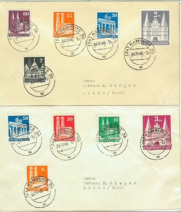 67644 - GERMANY - Postal History -  Michel 97 I to 100 I on set  5 COVERS 1948 - immagine 2