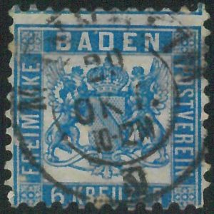 77945e - GERMANY Baden - STAMP: Michel # 19 - USED very nice
