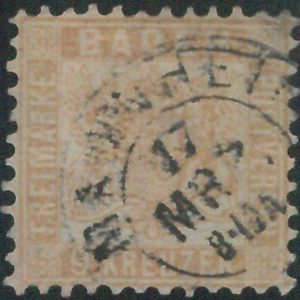 77951h - GERMANY Baden -  STAMP:  Michel  # 20b   -    USED