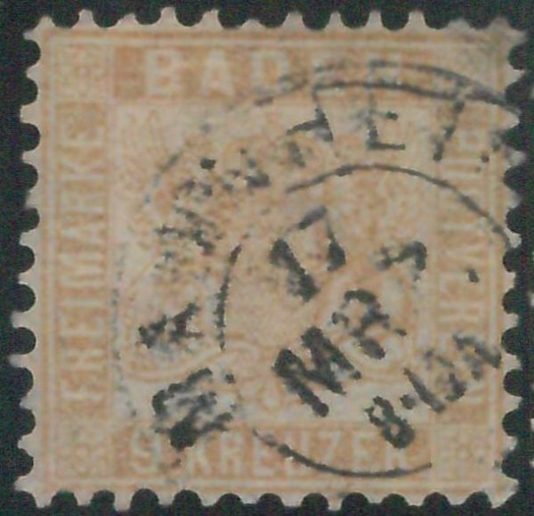 77951h - GERMANY Baden -  STAMP:  Michel  # 20b   -    USED