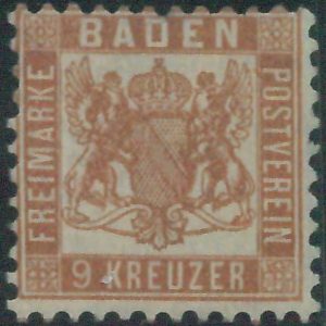 77948b - GERMANY Baden -  STAMP:  Michel  # 20a   -    MINT HINGED