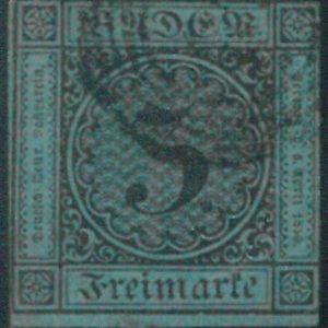77906a - GERMANY Baden -  STAMP:  Michel  #  6  - USED