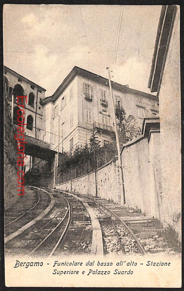 ae1348 - CARTOLINA  D'EPOCA - Bergamo Città - Stazione Superiore  1905
