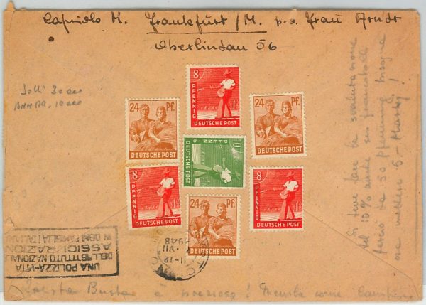 58060 -   GERMANY - POSTAL HISTORY: COVER - ZEHNFACH to ITALY - 1948!  RARE! - immagine 2