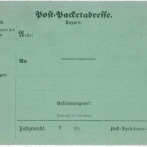 30597 - GERMANY   BAYERN - Postal History - Stationery PARCEL Post-Packetabreffe