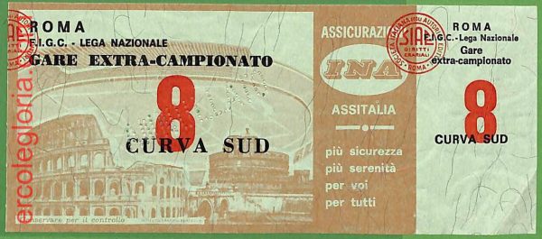ZA2015  - Vecchio  BIGLIETTO PARTITA  CALCIO -   Roma