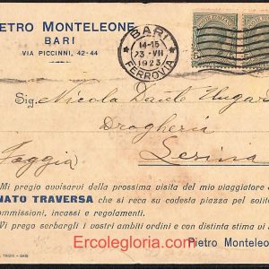 ae0732 - CARTOLINA  D'EPOCA - Bari Città - Pietro Monteleone  1923