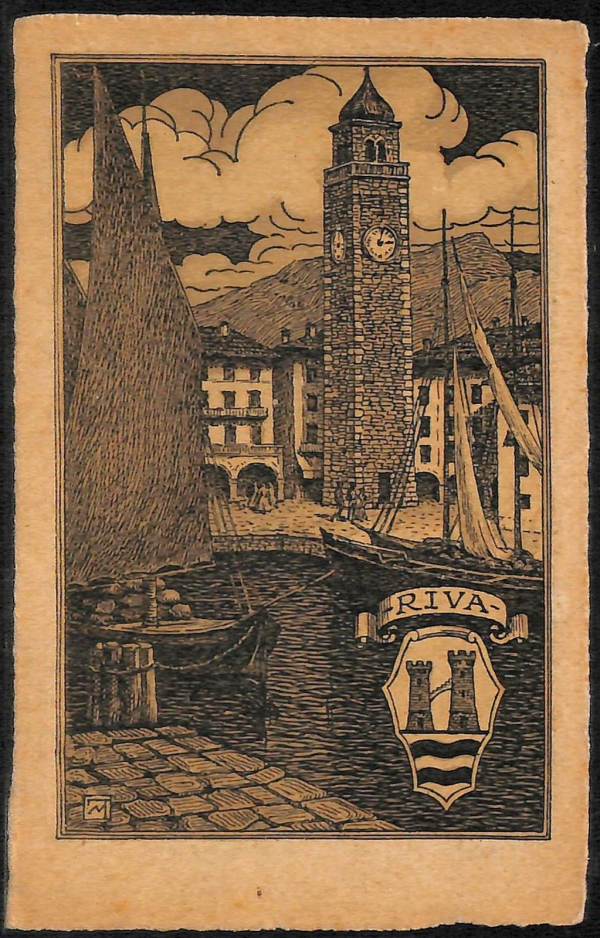 ab5916   - CARTOLINA  D'EPOCA - Trento Provincia : RIVA 1919