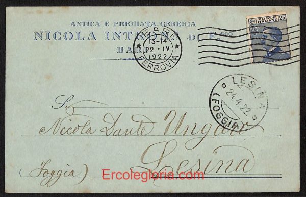 ae0740 - CARTOLINA  D'EPOCA - Bari Città - Nicola Introna   1922