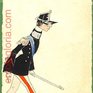 ah1720 - CARTOLINA EPOCA dipinta a MANO - Costume Militare COMO Fanteria