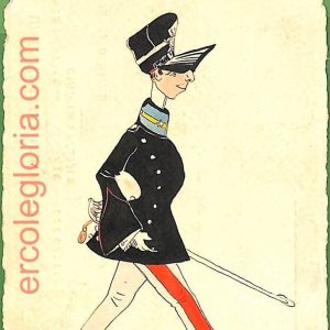 ah1721 - CARTOLINA EPOCA dipinta a MANO - Costume Militare TORINO Fanteria