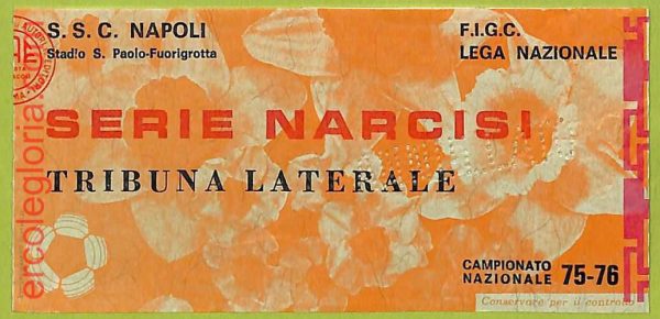 ZA1035   - Vecchio  BIGLIETTO PARTITA  CALCIO -  1975/1976: Napoli - immagine 2