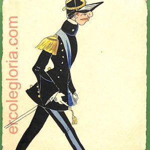ah1726 - CARTOLINA EPOCA dipinta a MANO - Costume Militare COMMISARIO