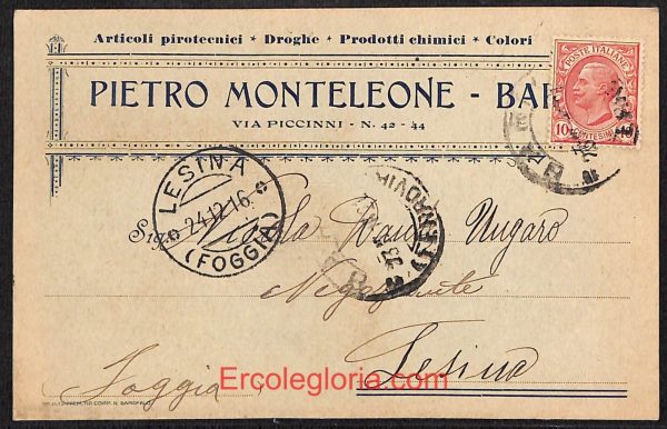 ae0766 - CARTOLINA  D'EPOCA - Bari Città - Pietro Monteleone