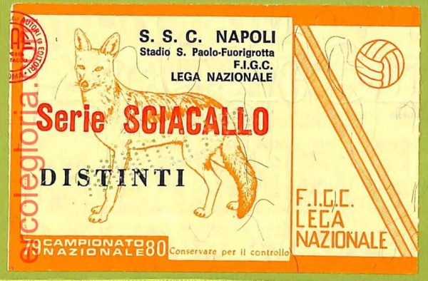 ZA1044   - Vecchio  BIGLIETTO PARTITA  CALCIO -  1979/1980: Napoli