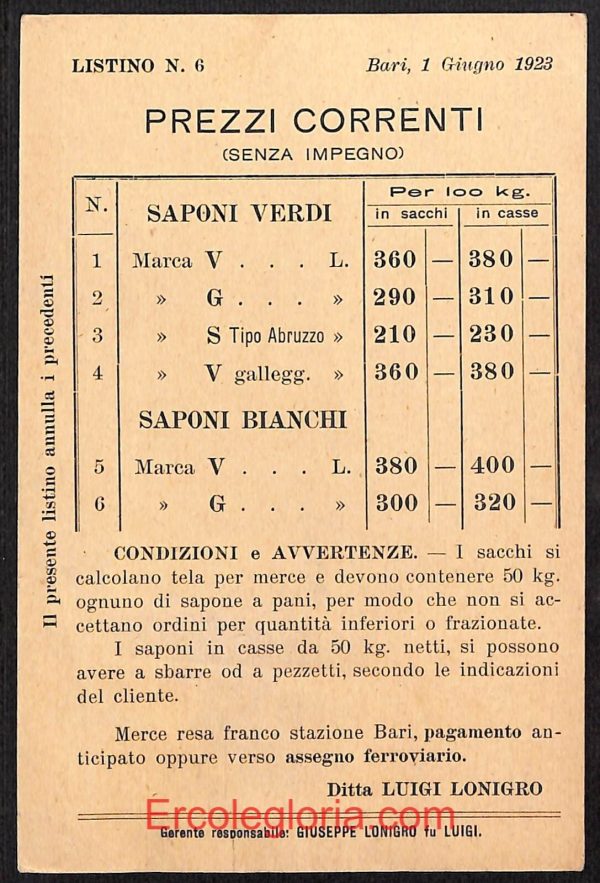 ae0776 - CARTOLINA  D'EPOCA - Bari Città - Luigi Lonigro - immagine 2