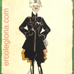 ah1731 - CARTOLINA EPOCA dipinta a MANO - Costume Militare ARTIGLIERIA