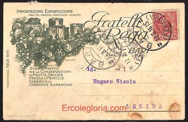 ae0778 - CARTOLINA  D'EPOCA - Bari Città - Fratelli Rega