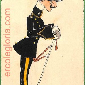 ah1732 - CARTOLINA EPOCA dipinta a MANO - Costume Militare ARTIGLIERIA