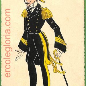 ah1733 - CARTOLINA EPOCA dipinta a MANO - Costume Militare REGIA MARINA