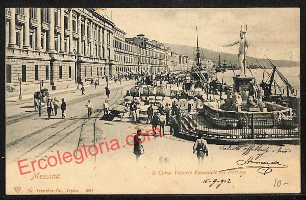 ag8519 - CARTOLINA D'EPOCA - Messina Città - Corso Vittorio Emanuele