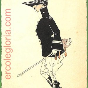 ah1737 - CARTOLINA EPOCA dipinta a MANO - Costume Militare CAPO COLONIALE AFRICA