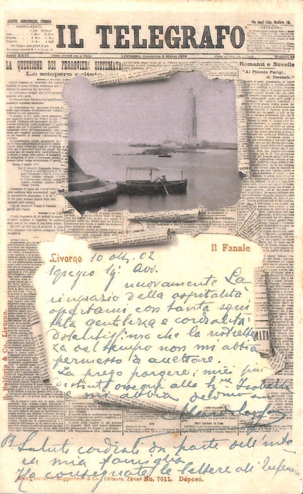 ac7352 - CARTOLINA D'EPOCA - Livorno Città - Il Telegrafo  1902