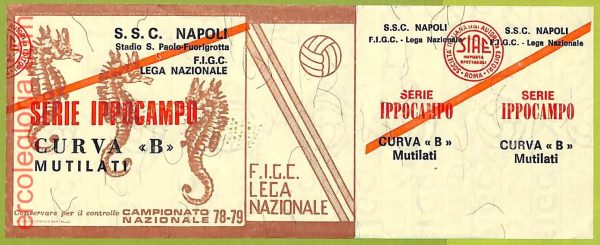 ZA1068 - Vecchio  BIGLIETTO PARTITA  CALCIO -  1978/1979: Napoli