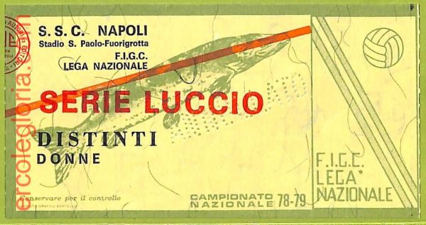ZA1135 - Vecchio  BIGLIETTO PARTITA  CALCIO -  1978/1979: Napoli