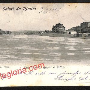 ai0594 - CARTOLINA D'EPOCA - Rimini Città - Stabilimento Bagni e Villini