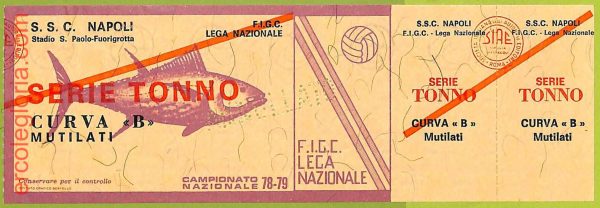 ZA1197 - Vecchio  BIGLIETTO PARTITA  CALCIO -  1978/1979: Napoli