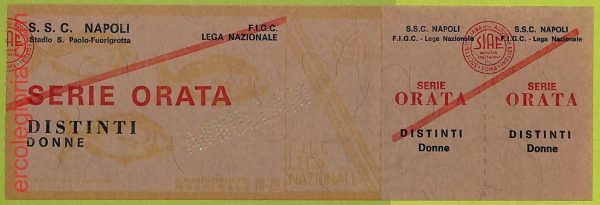ZA1208 - Vecchio  BIGLIETTO PARTITA  CALCIO -  1978/1979: Napoli