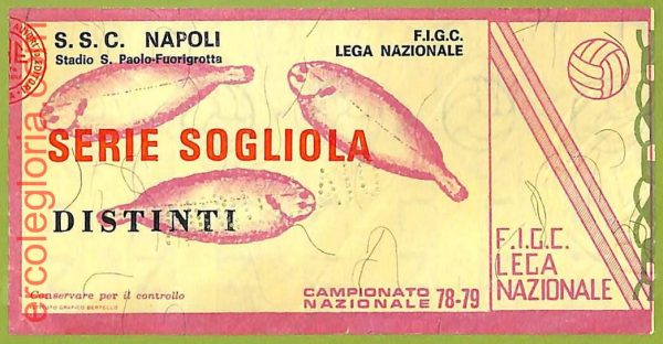 ZA1256 - Vecchio  BIGLIETTO PARTITA  CALCIO -  1978/1979: Napoli