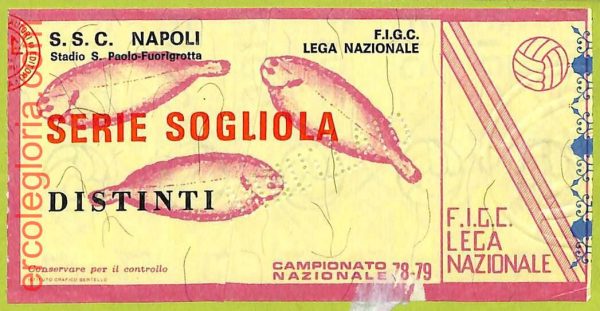 ZA1256 - Vecchio  BIGLIETTO PARTITA  CALCIO -  1978/1979: Napoli - immagine 2
