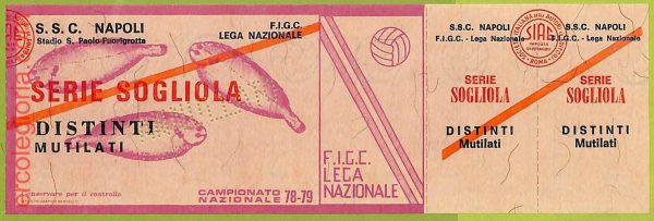 ZA1258 - Vecchio  BIGLIETTO PARTITA  CALCIO -  1978/1979: Napoli