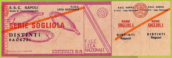 ZA1259 - Vecchio  BIGLIETTO PARTITA  CALCIO -  1978/1979: Napoli