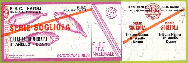 ZA1272 - Vecchio  BIGLIETTO PARTITA  CALCIO -  1978/1979: Napoli